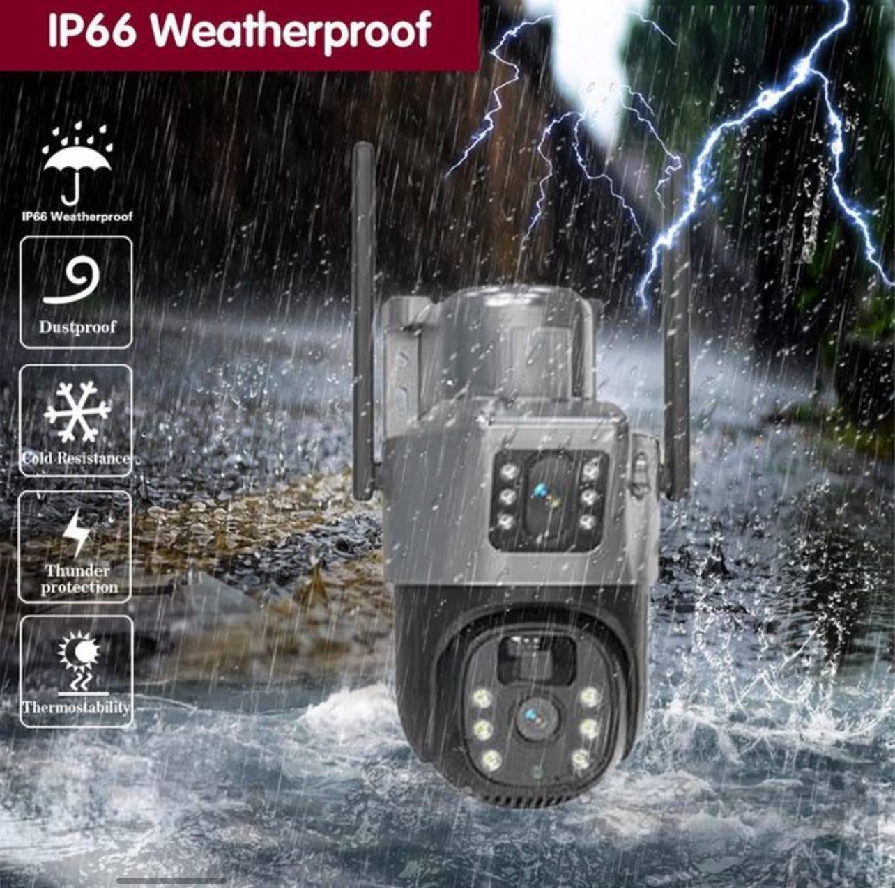 4K Wifi Solar Surveillance System, Dual Camera lens Outdoor Waterproof with Auto-Tracing and Night Vision - Image 2