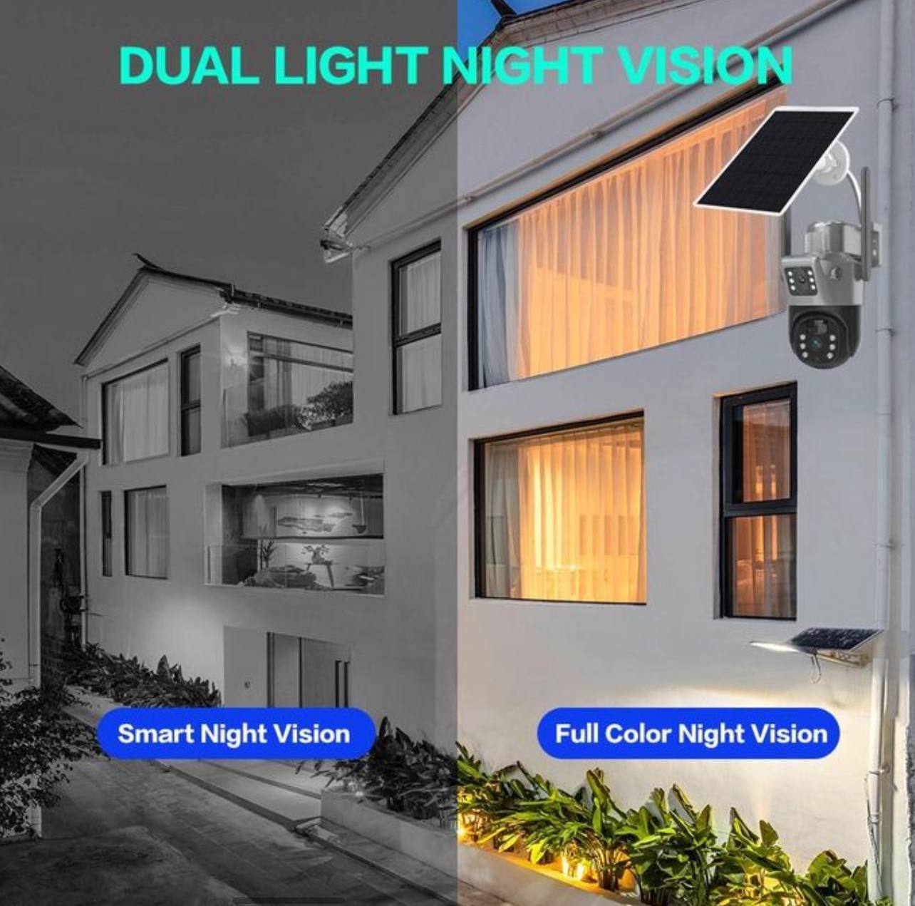 4K Wifi Solar Surveillance System, Dual Camera lens Outdoor Waterproof with Auto-Tracing and Night Vision - Image 3