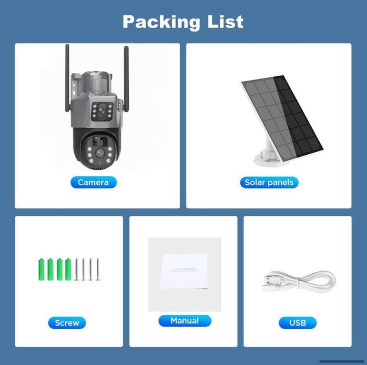 4K Wifi Solar Surveillance System, Dual Camera lens Outdoor Waterproof with Auto-Tracing and Night Vision - Image 8